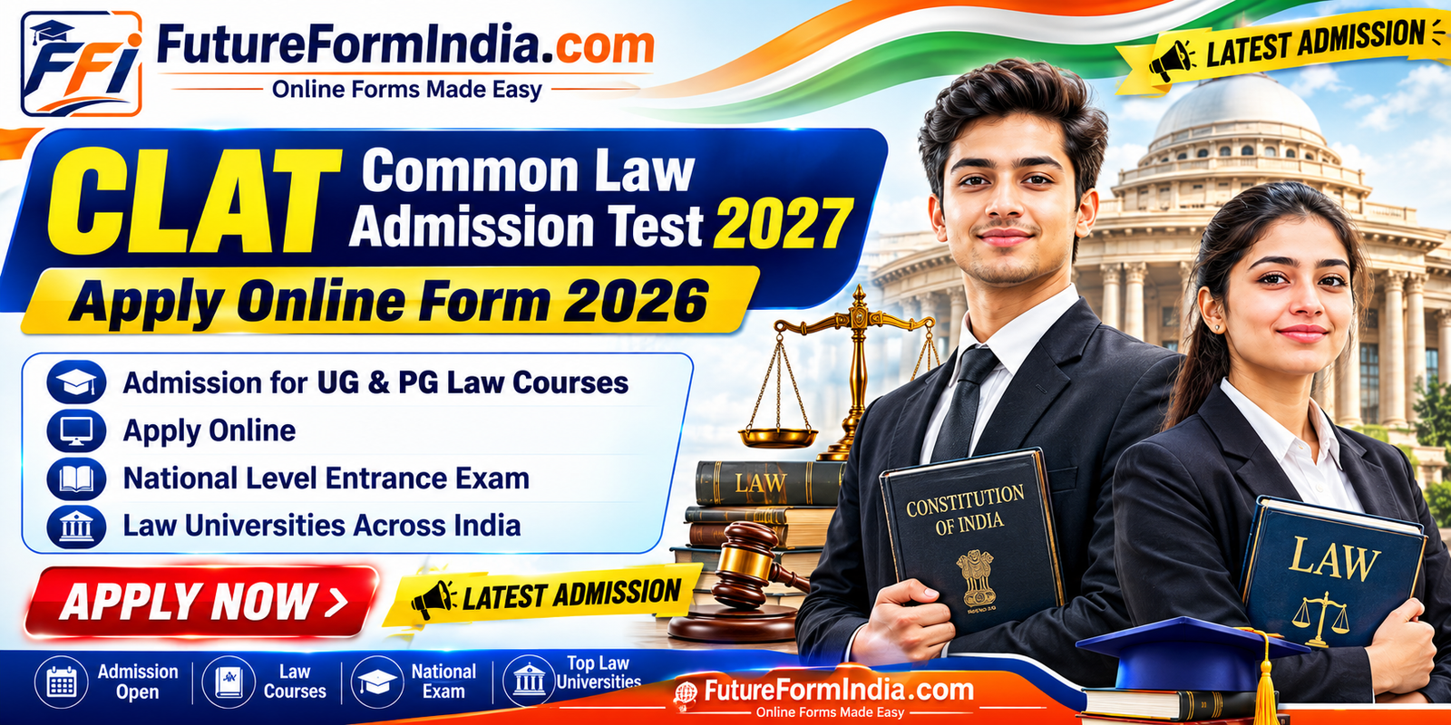 CLAT Common Law Admission Test (CLAT) 2027 Apply Online Form 2026