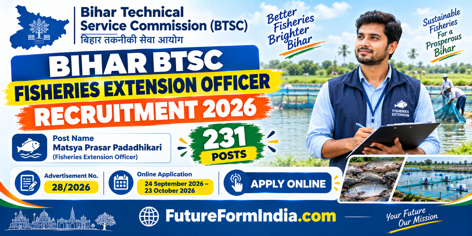 Bihar BTSC Fisheries Extension Officer Recruitment 2026 – Apply Online for 231 Posts