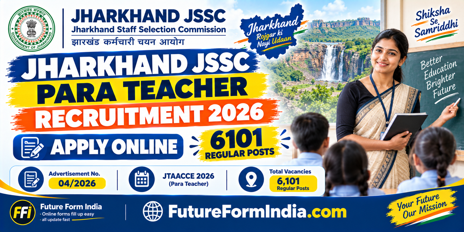 Jharkhand JSSC Para Teacher Recruitment 2026 – Apply Online for 6101 Posts